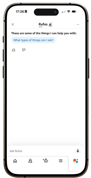 Rufus outputs from the AI shopping tool on Amazon
